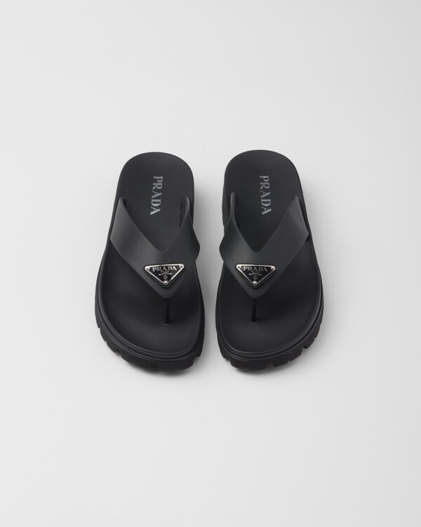Rubber thong sandals - Black Rubber thong sandals - Black