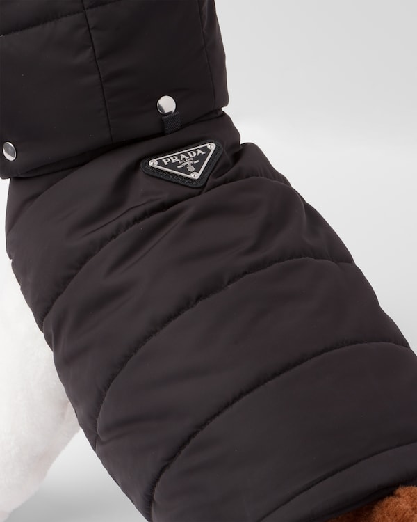 Re-Nylon puffer dog coat with hood - Black Re-Nylon puffer dog coat with hood - Black