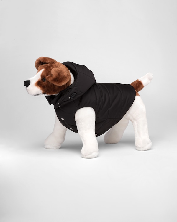 Re-Nylon puffer dog coat with hood - Black Re-Nylon puffer dog coat with hood - Black