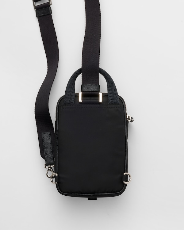 Re-Nylon and Saffiano leather smartphone case - Black Re-Nylon and Saffiano leather smartphone case - Black