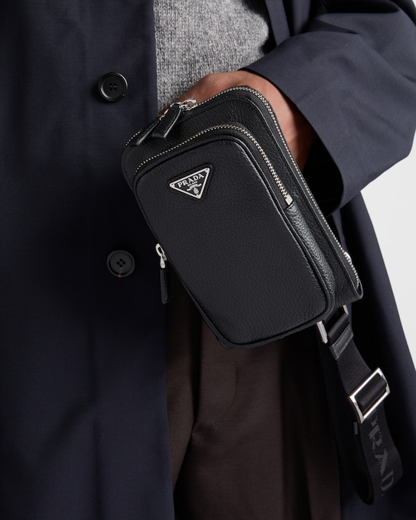 Leather smartphone case - Black Leather smartphone case - Black