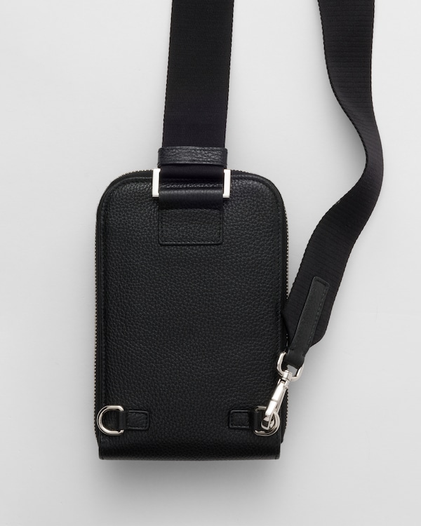 Leather smartphone case - Black Leather smartphone case - Black
