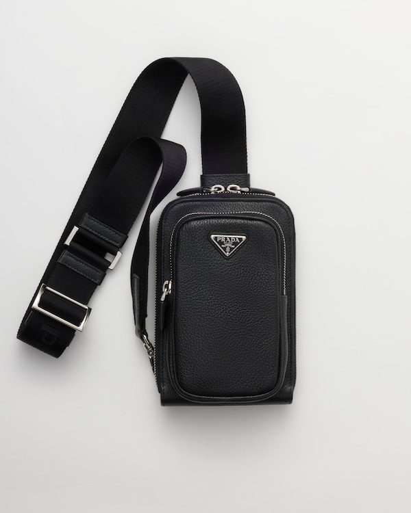 Leather smartphone case - Black Leather smartphone case - Black