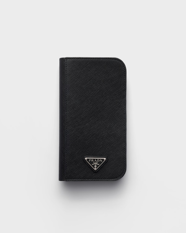 Saffiano leather case for iPhone 17 Pro Max - Black Saffiano leather case for iPhone 17 Pro Max - Black