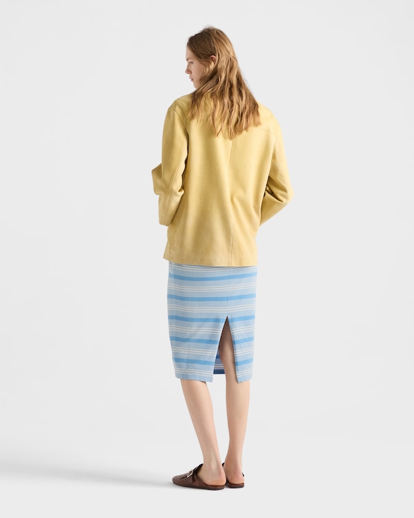 Bayadere print piqué skirt - Light Blue Bayadere print piqué skirt - Light Blue