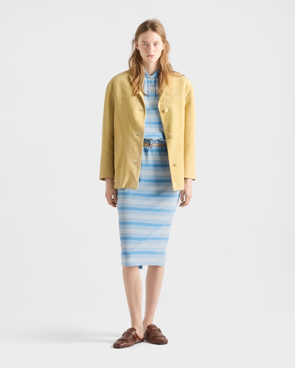 Bayadere print piqué skirt - Light Blue Bayadere print piqué skirt - Light Blue