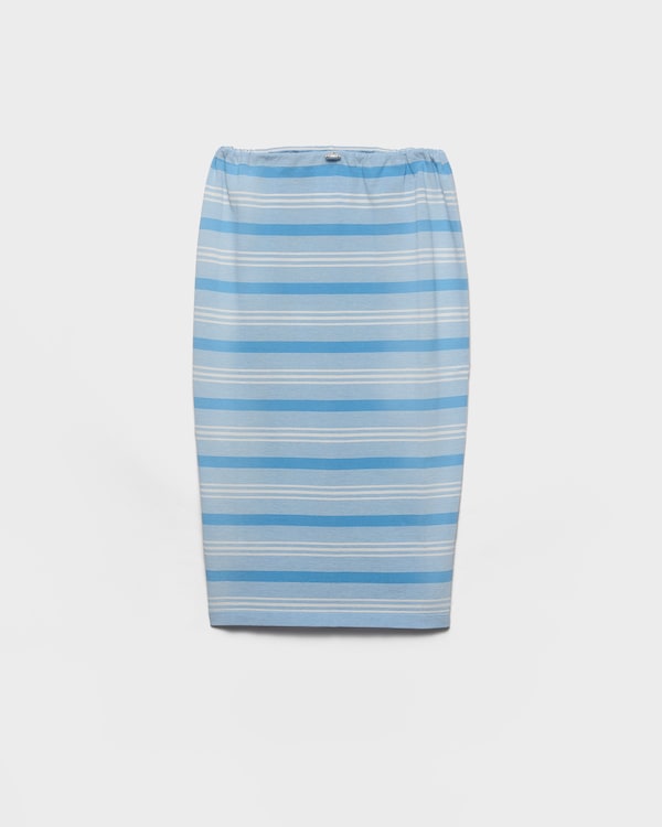 Bayadere print piqué skirt - Light Blue Bayadere print piqué skirt - Light Blue