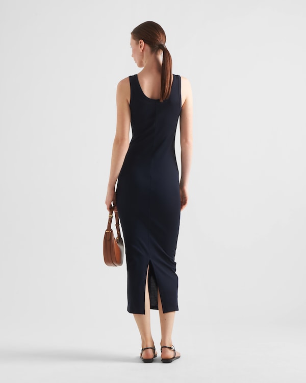 Ribbed knit cotton dress - Navy Ribbed knit cotton dress - Navy