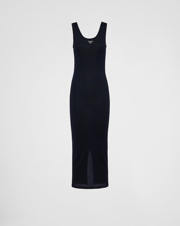Ribbed knit cotton dress - Navy Ribbed knit cotton dress - Navy