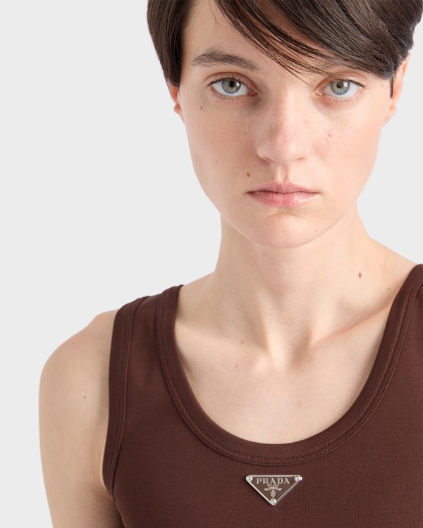 Ribbed knit cotton dress - Cocoa Brown Ribbed knit cotton dress - Cocoa Brown