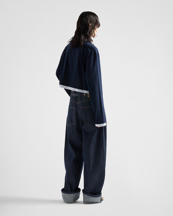 Long-sleeved jersey T-shirt - Navy Long-sleeved jersey T-shirt - Navy