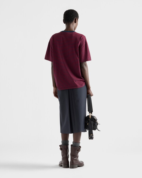 Oversized striped jersey T-shirt - Amaranth/Blue Oversized striped jersey T-shirt - Amaranth/Blue