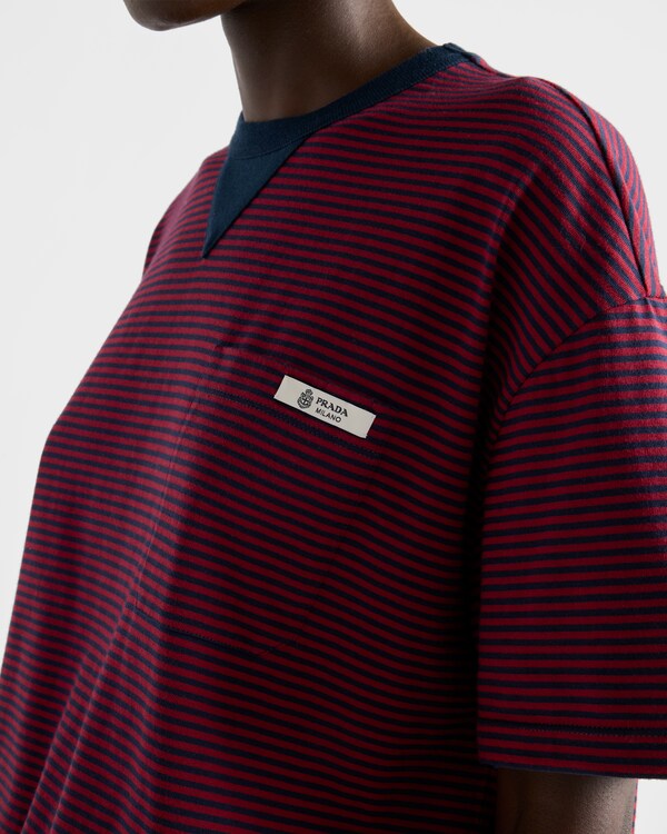 Oversized striped jersey T-shirt - Amaranth/Blue Oversized striped jersey T-shirt - Amaranth/Blue