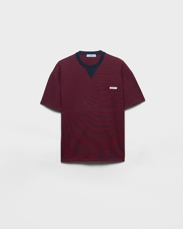 Oversized striped jersey T-shirt - Amaranth/Blue Oversized striped jersey T-shirt - Amaranth/Blue