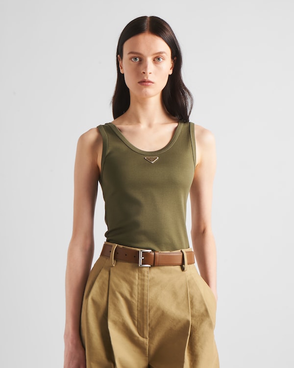 Ribbed knit top - Selva Green Ribbed knit top - Selva Green