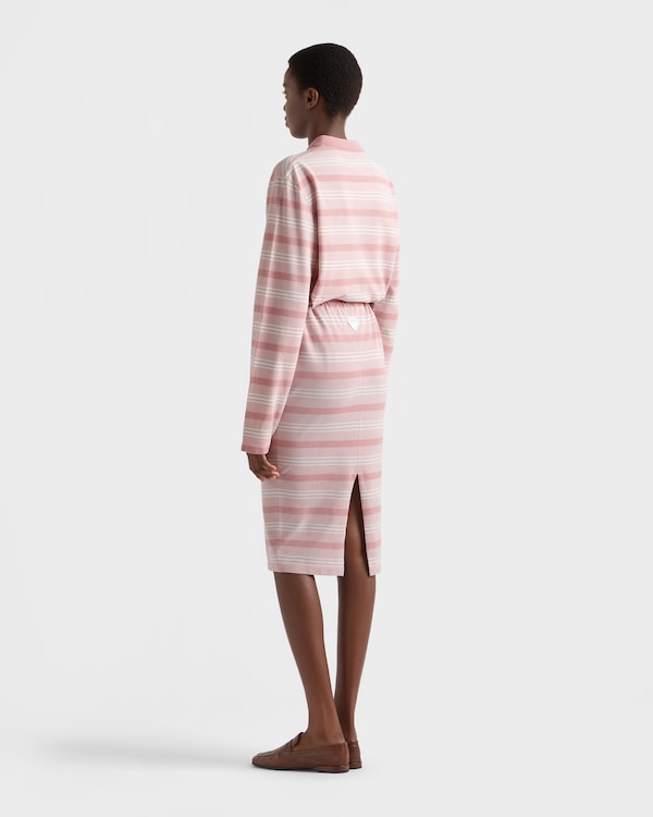 Long-sleeved striped piqué polo shirt - Alabaster Pink Long-sleeved striped piqué polo shirt - Alabaster Pink