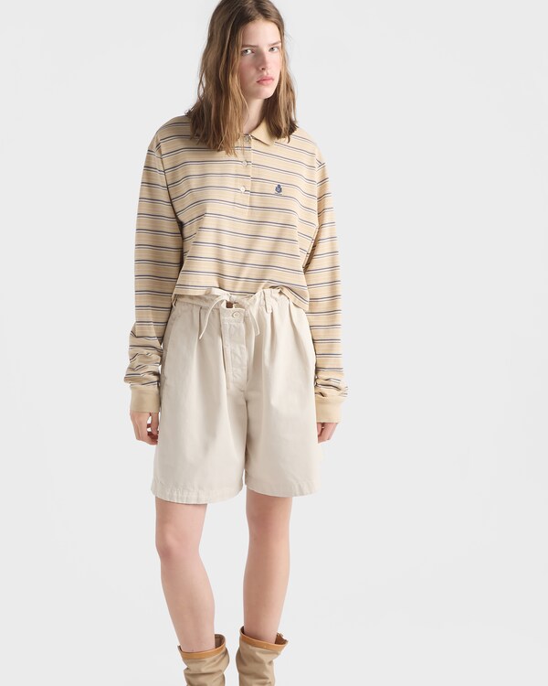 Striped piqué polo shirt - Desert/Royal Blue Striped piqué polo shirt - Desert/Royal Blue