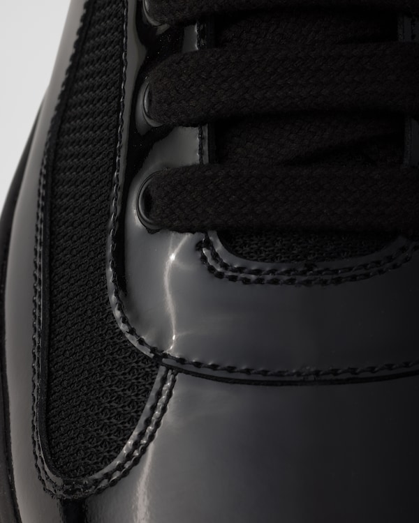 Prada America’s Cup漆面皮革和织物面料运动鞋 - 黑色 Prada America’s Cup漆面皮革和织物面料运动鞋 - 黑色