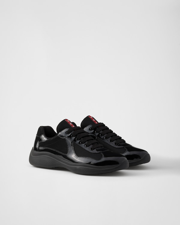 Prada America’s Cup漆面皮革和织物面料运动鞋 - 黑色 Prada America’s Cup漆面皮革和织物面料运动鞋 - 黑色