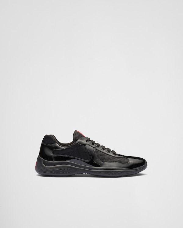 Patent leather and technical fabric Prada America's Cup sneakers - Black Patent leather and technical fabric Prada America's Cup sneakers - Black