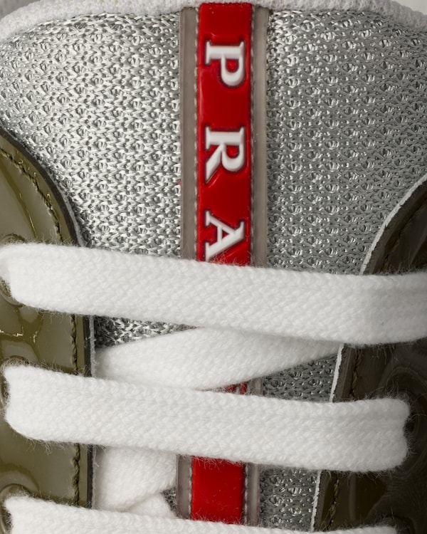 Prada America’s Cup漆面皮革和织物面料运动鞋 - 橄榄绿/银色 Prada America’s Cup漆面皮革和织物面料运动鞋 - 橄榄绿/银色