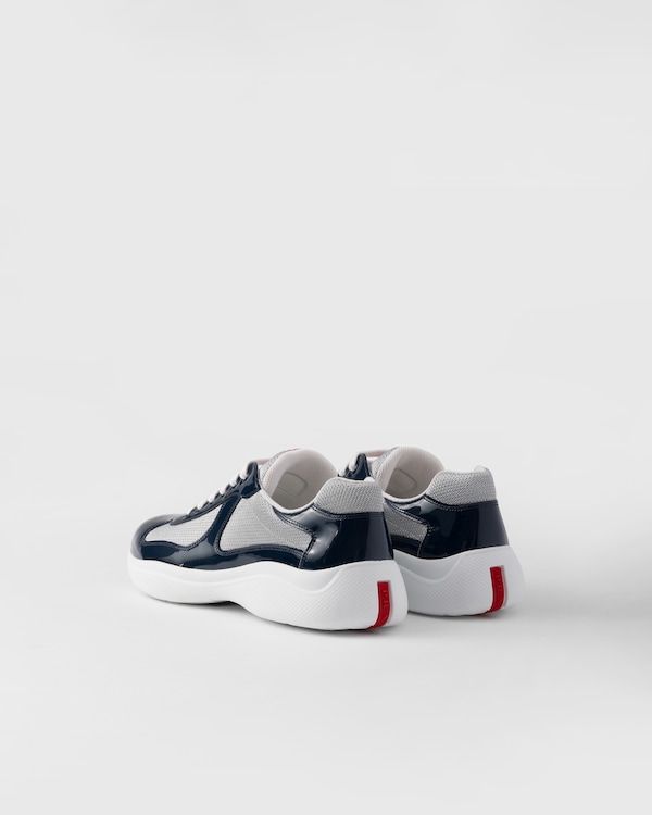 Prada America’s Cup漆面皮革和织物面料运动鞋 - 品蓝色 / 银色 Prada America’s Cup漆面皮革和织物面料运动鞋 - 品蓝色 / 银色