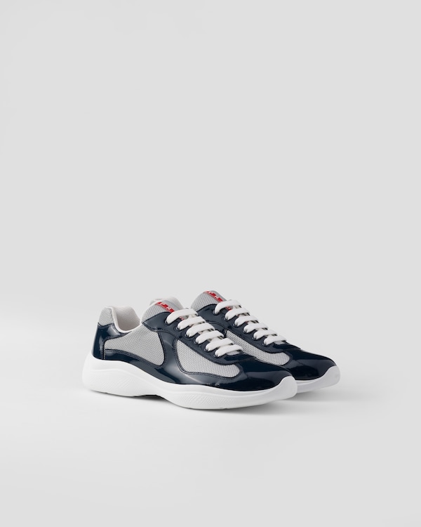 Prada America’s Cup漆面皮革和织物面料运动鞋 - 品蓝色 / 银色 Prada America’s Cup漆面皮革和织物面料运动鞋 - 品蓝色 / 银色