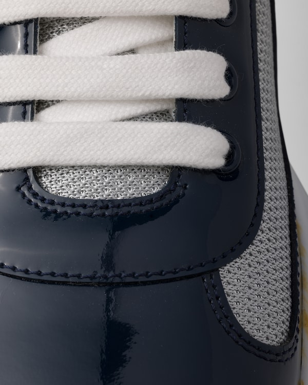 Patent leather and technical fabric Prada America's Cup sneakers - Royal Blue/Silver Patent leather and technical fabric Prada America's Cup sneakers - Royal Blue/Silver