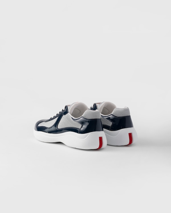 Patent leather and technical fabric Prada America's Cup sneakers - Royal Blue/Silver Patent leather and technical fabric Prada America's Cup sneakers - Royal Blue/Silver