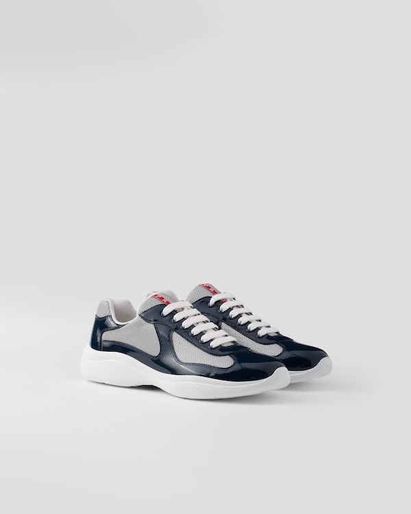 Patent leather and technical fabric Prada America's Cup sneakers - Royal Blue/Silver Patent leather and technical fabric Prada America's Cup sneakers - Royal Blue/Silver