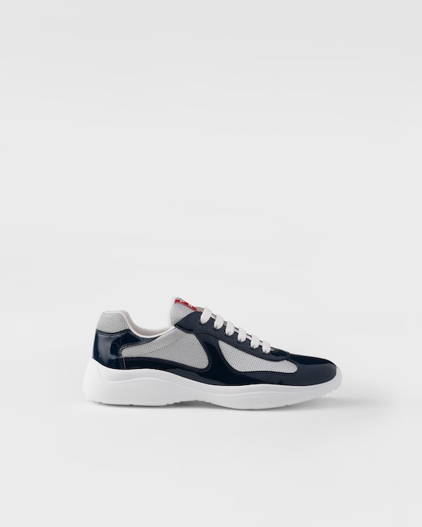 Patent leather and technical fabric Prada America's Cup sneakers - Royal Blue/Silver Patent leather and technical fabric Prada America's Cup sneakers - Royal Blue/Silver