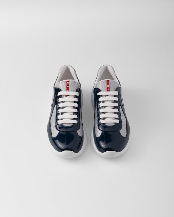 Patent leather and technical fabric Prada America's Cup sneakers - Royal Blue/Silver Patent leather and technical fabric Prada America's Cup sneakers - Royal Blue/Silver