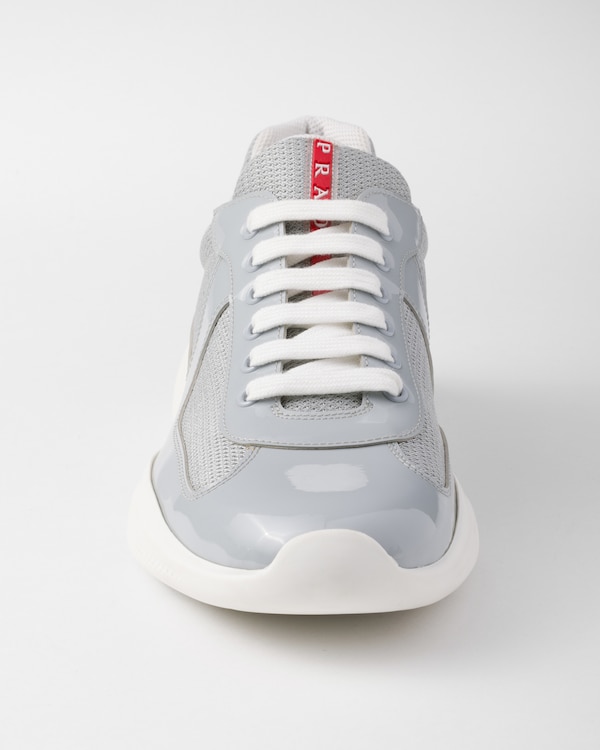 Prada America’s Cup漆面皮革和织物面料运动鞋 - 珍珠色 / 银色 Prada America’s Cup漆面皮革和织物面料运动鞋 - 珍珠色 / 银色