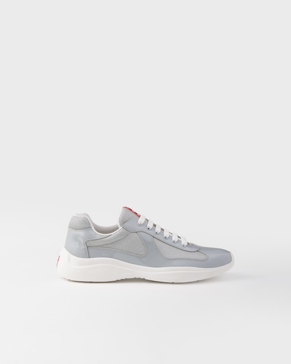 Prada America’s Cup漆面皮革和织物面料运动鞋 - 珍珠色 / 银色 Prada America’s Cup漆面皮革和织物面料运动鞋 - 珍珠色 / 银色