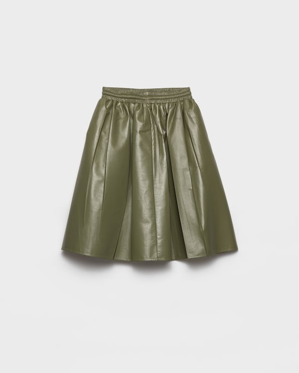 Pleated nappa leather skirt - Olive Green Pleated nappa leather skirt - Olive Green