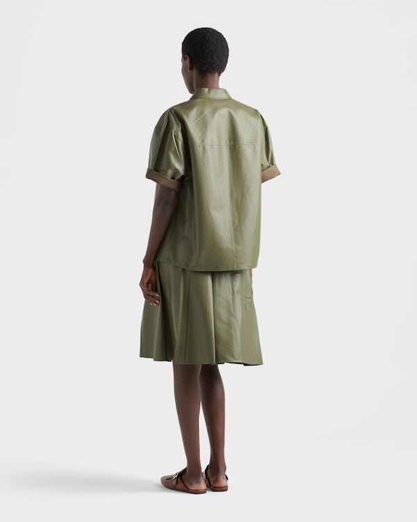 Nappa leather zipper shirt - Olive Green Nappa leather zipper shirt - Olive Green