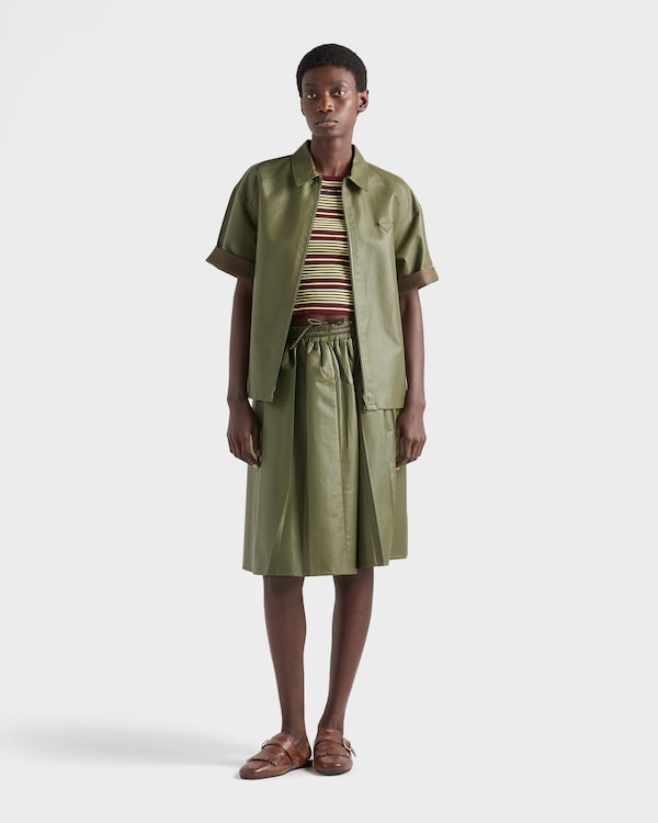 Nappa leather zipper shirt - Olive Green Nappa leather zipper shirt - Olive Green