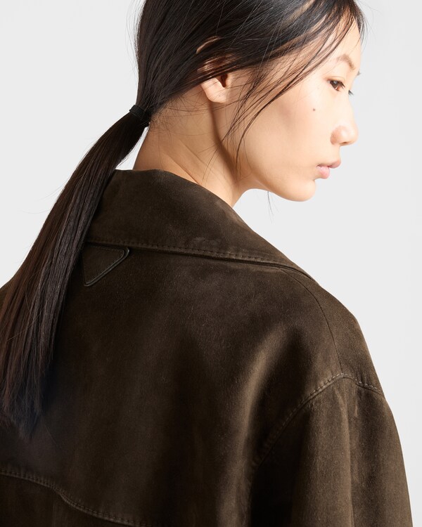 Cropped suede jacket - Selva Green Cropped suede jacket - Selva Green