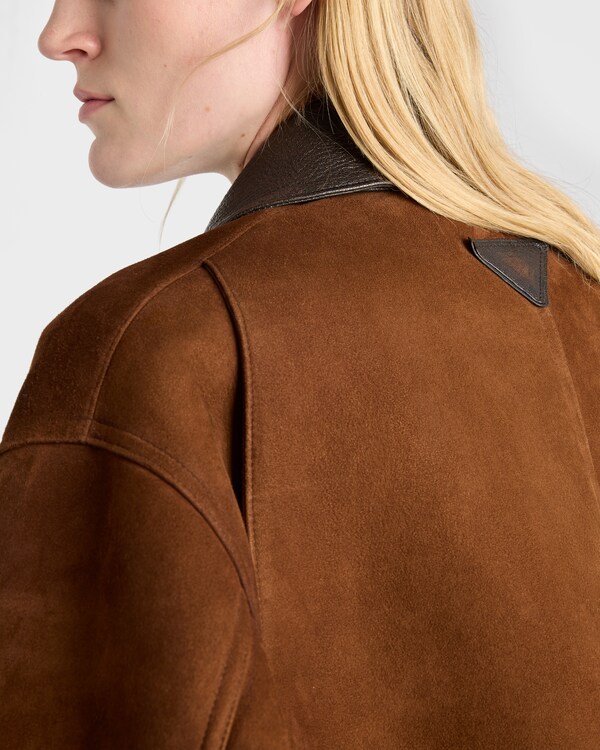 Suede caban jacket - Cocoa Brown Suede caban jacket - Cocoa Brown