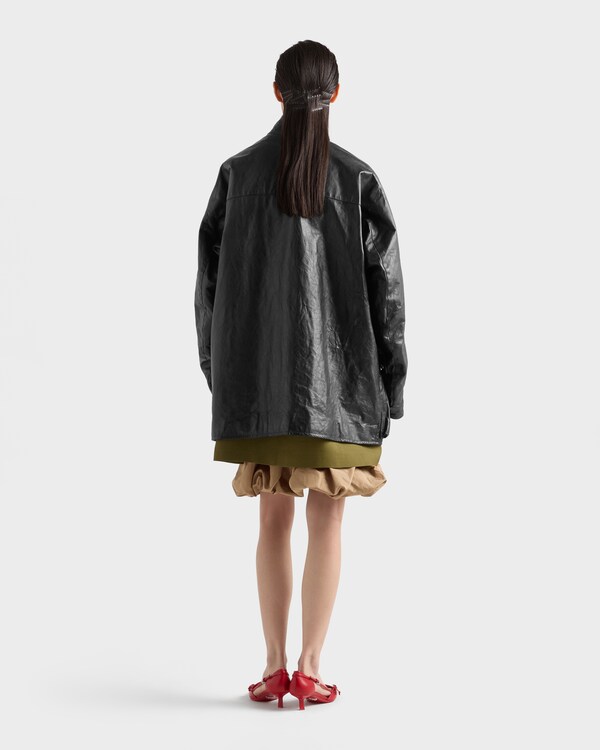 Antiqued leather caban jacket - Black Antiqued leather caban jacket - Black