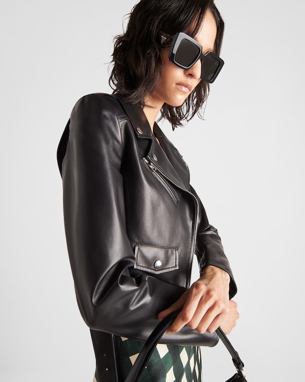 Nappa leather biker jacket - Black Nappa leather biker jacket - Black
