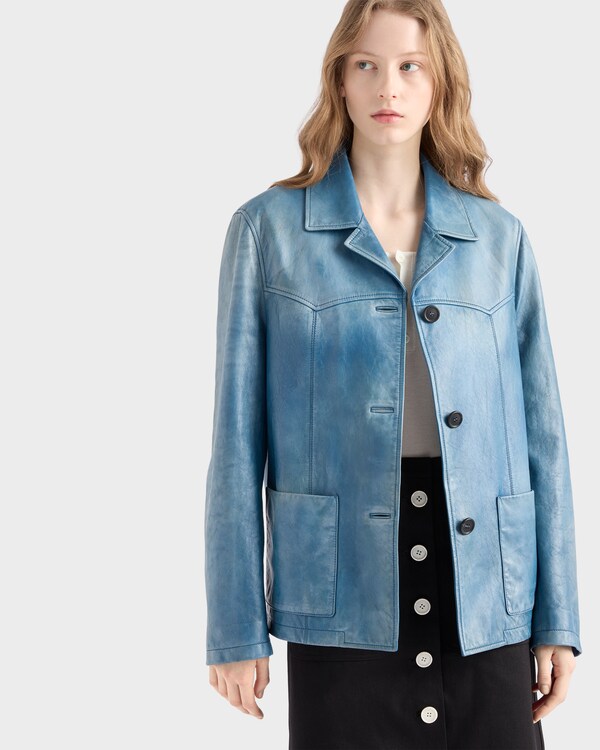 Nappa leather jacket - Aviator Blue Nappa leather jacket - Aviator Blue