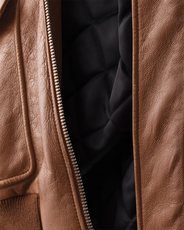 Nappa leather bomber jacket - Brandy Nappa leather bomber jacket - Brandy