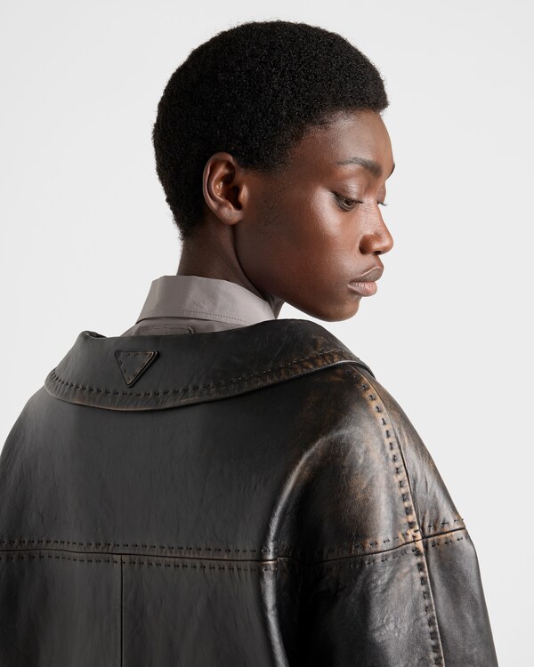 Antiqued nappa leather jacket - Black Antiqued nappa leather jacket - Black