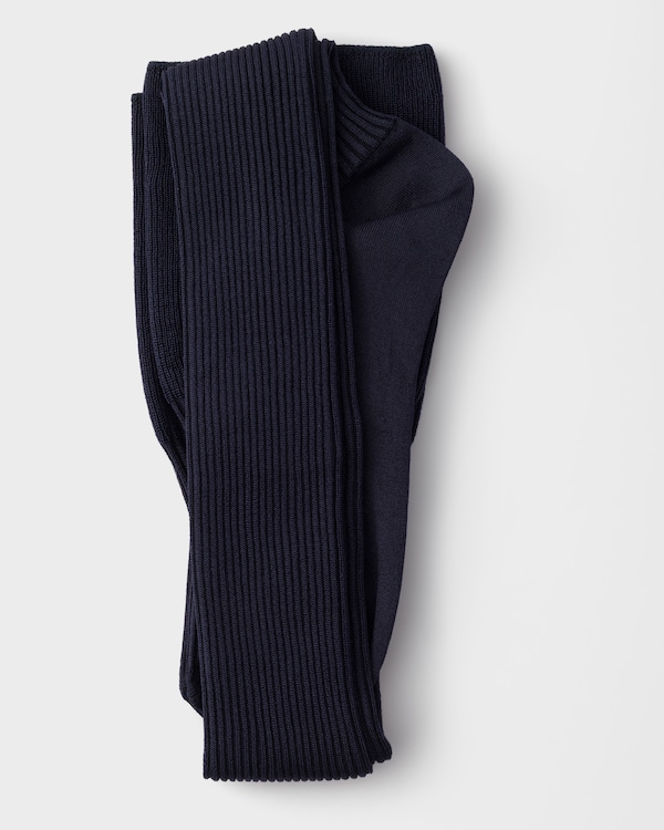 Silk thigh-high stockings - Navy Silk thigh-high stockings - Navy