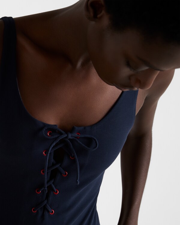 One-piece stretch jersey swimsuit - Navy One-piece stretch jersey swimsuit - Navy