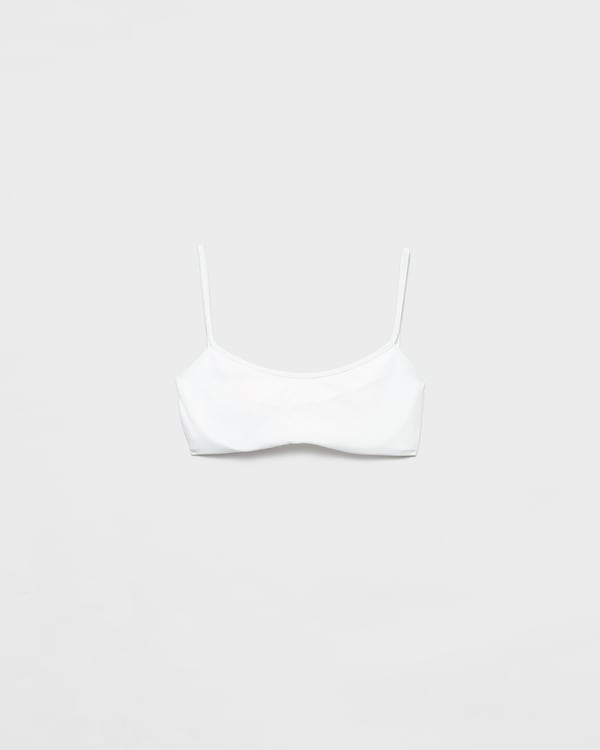 Stretch jersey bikini top - White Stretch jersey bikini top - White