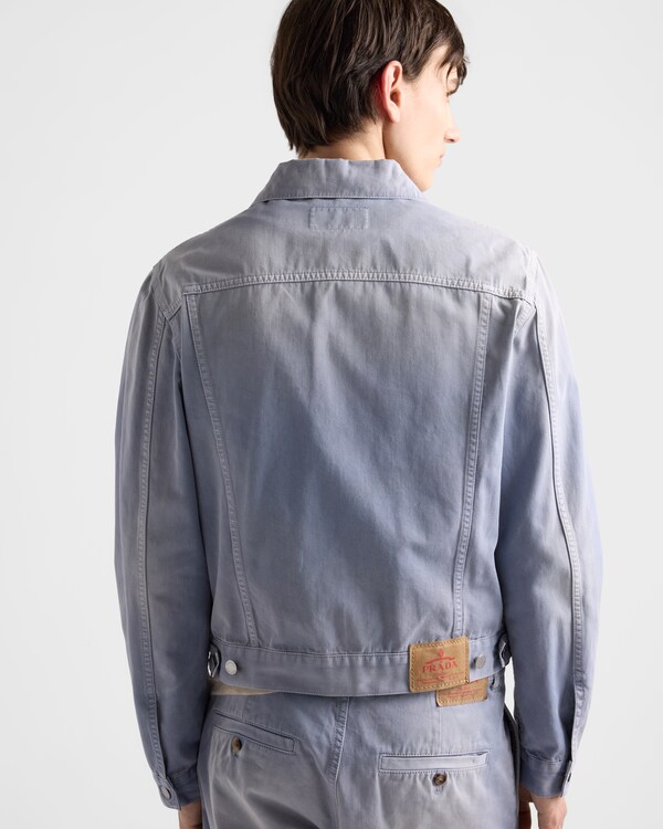 Gabardine blouson jacket - Blue Gray Gabardine blouson jacket - Blue Gray