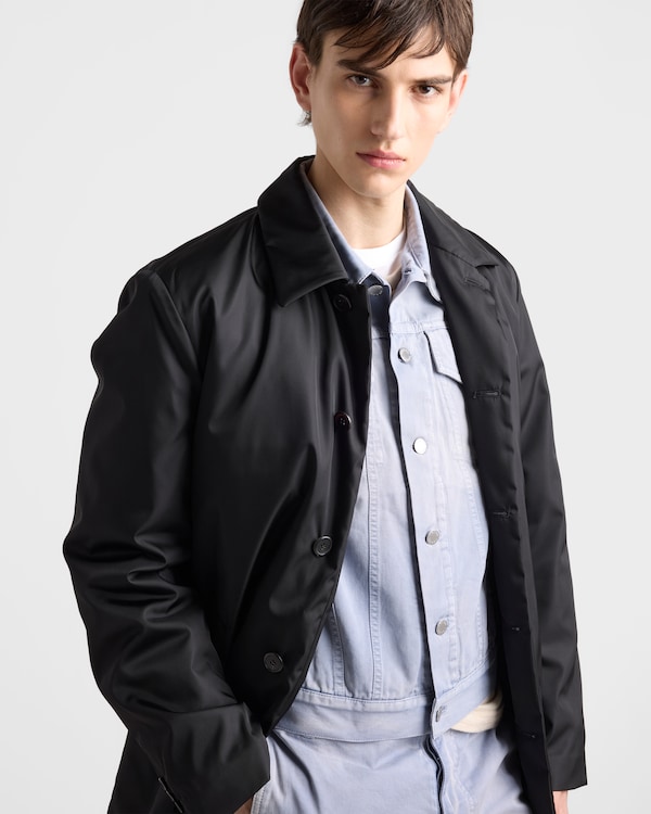 Gabardine blouson jacket - Blue Gray Gabardine blouson jacket - Blue Gray