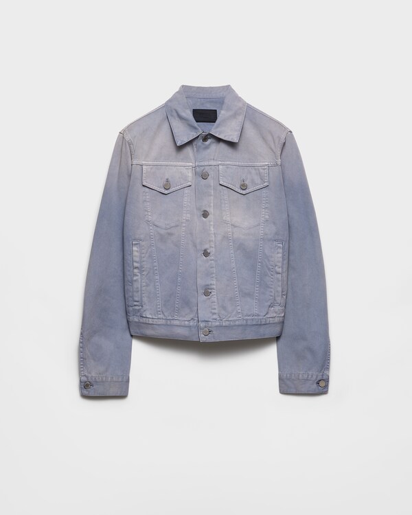 Gabardine blouson jacket - Blue Gray Gabardine blouson jacket - Blue Gray